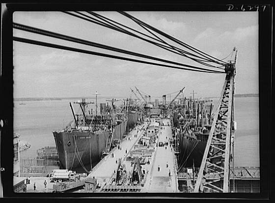 Liberty Ships, Portland Maine, 16 August 1942
