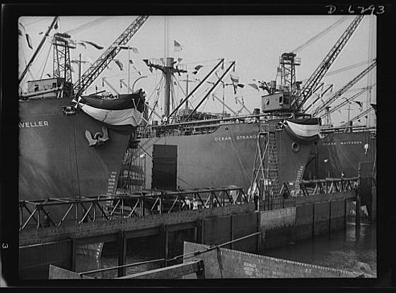 Liberty Ships, Portland Maine, 16 August 1942