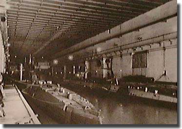 Inside one of the pens at St Nazaire in 1945