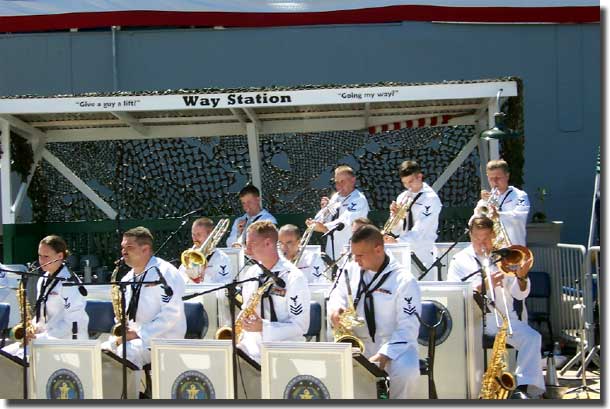 # The Navy Band on the pier.