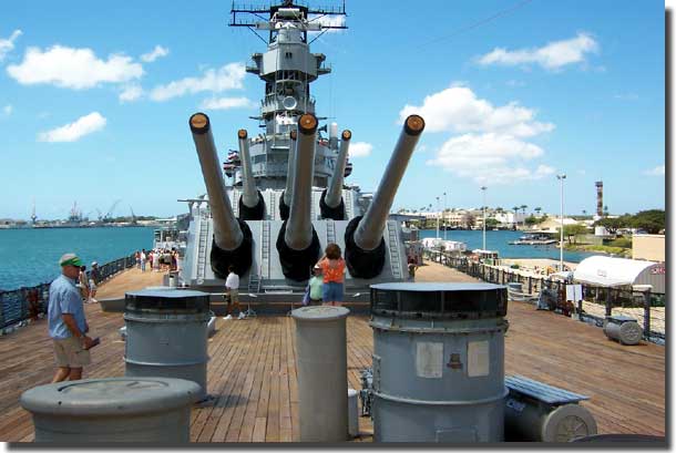 No 1 and No 2 turrets from the forecastle