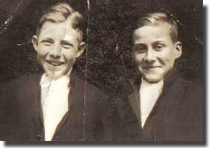 Norman White on left, and myself at the Naval College in our first year in 1936.