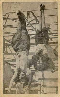 Mussolini and his mistress hung upside down in Milan, after being shot