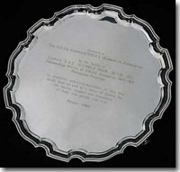 Photo of a lovely Silver Salver presented to HMAS Canberra / Shropshire Association - click to read more