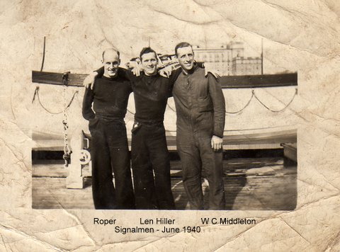 Roper, Len Hiller, W C Middleton, Signalmen - June 1940