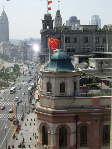 The Bund from our Hotel window in Shanghai