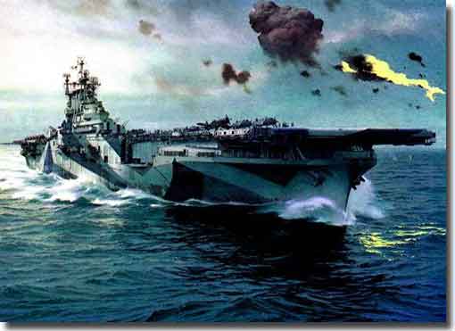 USS Yorktown in action