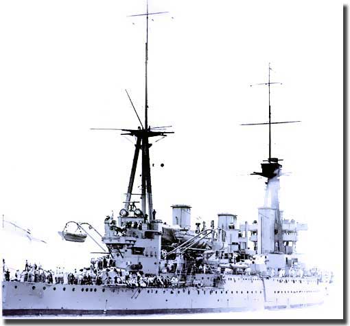 HMAS Australia, Battle Cruiser, built for the fledgling Royal Australian Navy, arrived in Sydney in 1913