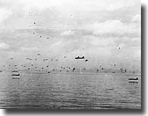 Japanese aircraft attack with torpedoes at Guadalcanal 8th. of August 1942.