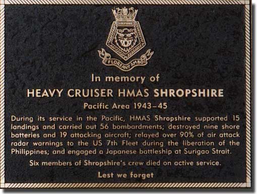 HMAS Shropshire Plaque