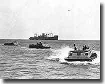 Amphibian Tractors going ashore at Guadalcanal August 1942