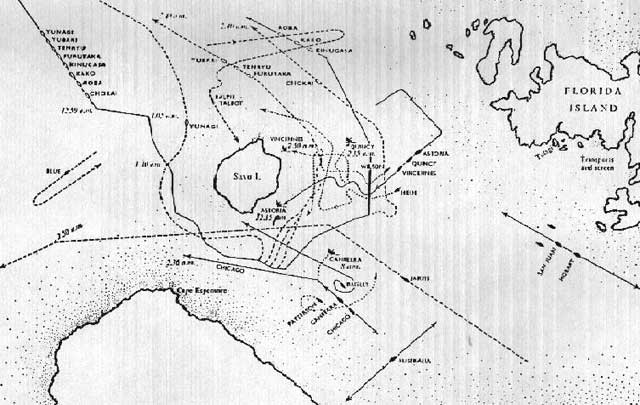 Chart of the Battle of Savo Island
