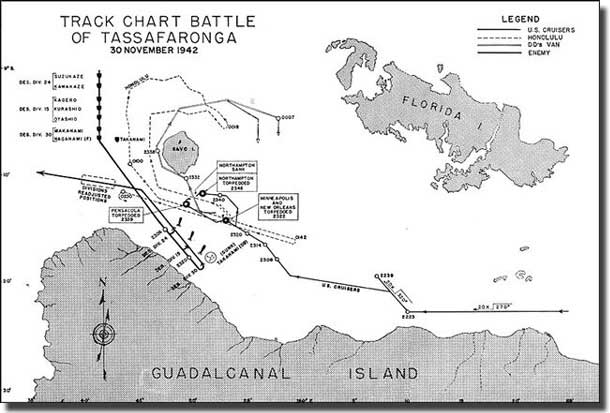 Track Chart Tassafaronga 30 November 1942