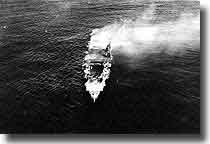 Burning Japanese Carrier Hiryu, 5 May 1942, Battle of Midway, she sank a few hours later