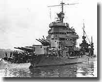 USS Minneapolis damaged at Battle of Tassafaronga