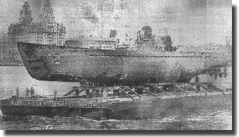 U-534 towed into Liverpoo