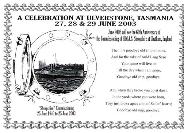 HMAS Srhipshire Commisioning Anniversay