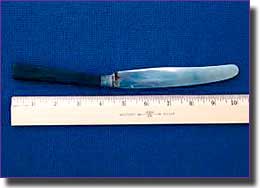 The knife of Martin Horenburg found by divers, giving the first real clue as to the idenity of U-869
