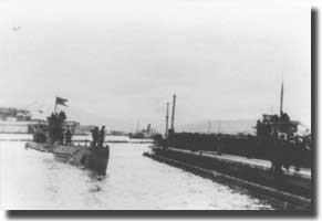 U-331 returns to port after her sinking of Barham