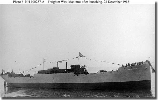 US freighter West Maximus built in 1918, sailed in Convoy ONS 5, to be sunk by U- 264  on night of 4/5 May 1943