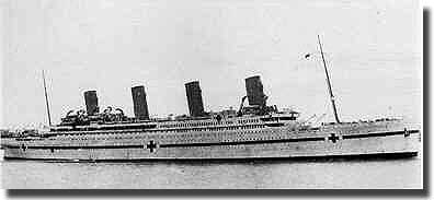HMHS Britannic hit a mine or was perhaps torpedoed in Aegian, 21st,. November 1916