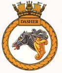 The ship's badge for HMS Dasher - click to learn more