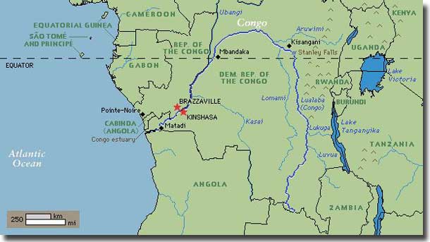 Map of Congo River