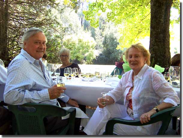 Denise and I at the long lunch, with Liz opposite.