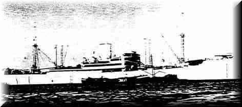 The German Armed Merchant Raider "Kormoran" sunk in the battle with H.M.A.S. Sydney.